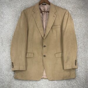 Lauren Ralph Lauren 44L‎ Polyester Suede Blazer Sports Coat 2 Button *Stains*